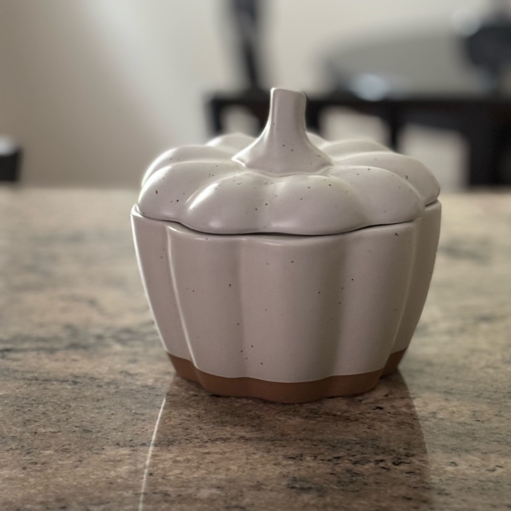 Ceramic Pumpkin-Shaped Container